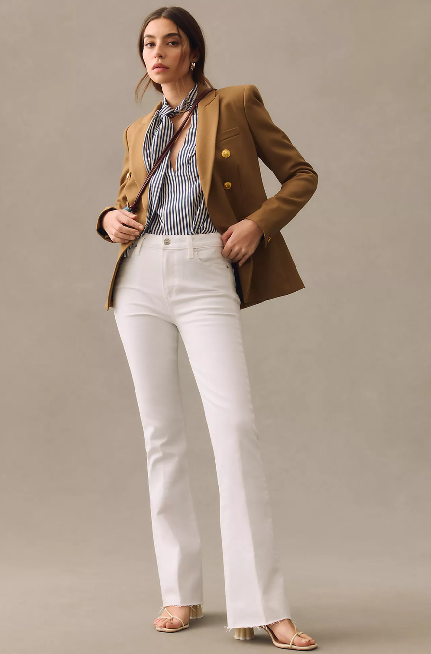 NWT Paige Laurel Canyon High-Rise White Flare Jeans - 16W